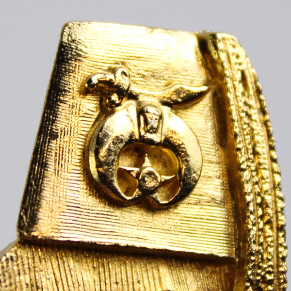 Vintage Gold-Tone Masonic Stickman with Fez Brooch Pin