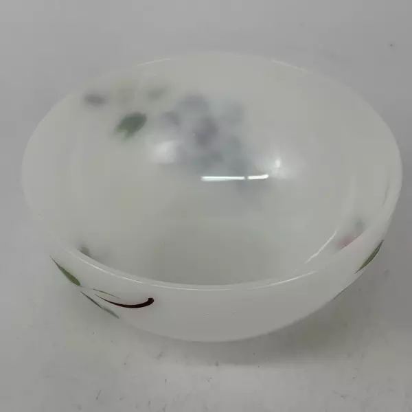 VTG Anchor Hocking Fire King Fruits White Hand Painted Mixing Bowl 7.25 Inch