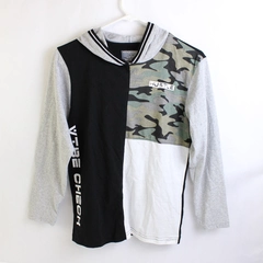Premium Outfitters Civil Sektor Black Gray Camo Colorblock Hoodie Boys' Medium