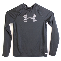 Under Armour Black Long-Sleeve Fitted Rash Guard Youth Boys' Small