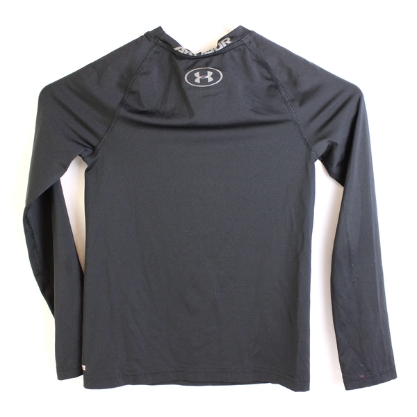 Under Armour Black Long-Sleeve Fitted Rash Guard Youth Boys' Small