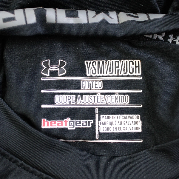 Under Armour Black Long-Sleeve Fitted Rash Guard Youth Boys' Small