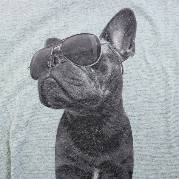 UNIvibe Mint Green T-Shirt French Bulldog in Sunglasses Graphic Boys' Size Med