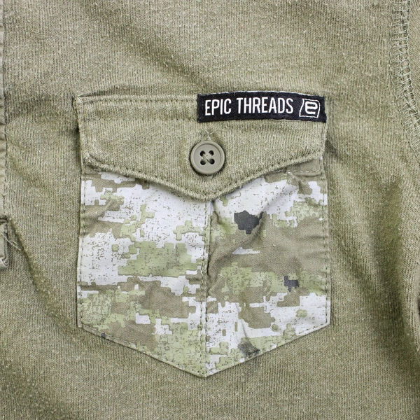 Epic Threads Green Pixelated Camo Long-Sleeve T-Shirt Boys' Small