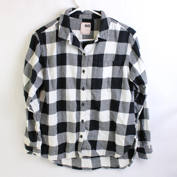 Sonoma Black and White Check Flannel Button-Up Women's Small