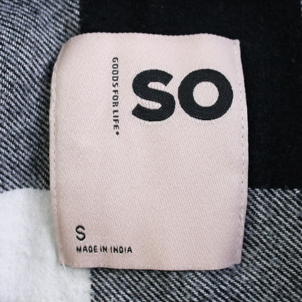 Sonoma Black and White Check Flannel Button-Up Women's Small