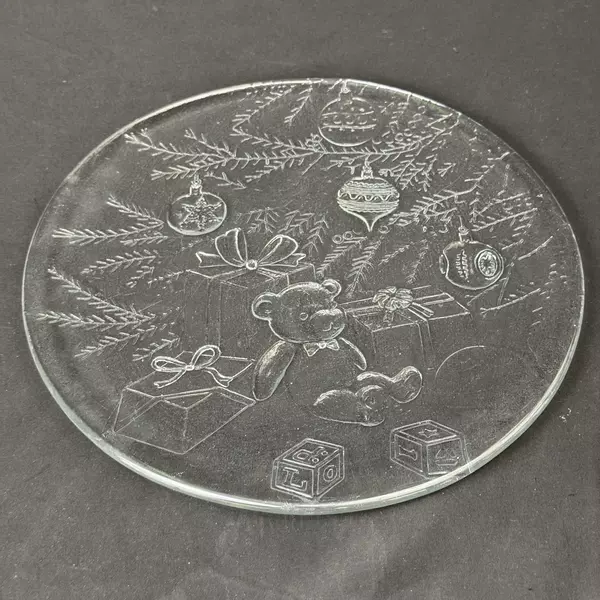 Libbey 12 Inch Teddy Bear Christmas Holiday Platter 5440