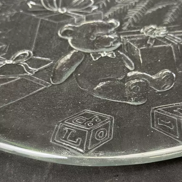 Libbey 12 Inch Teddy Bear Christmas Holiday Platter 5440