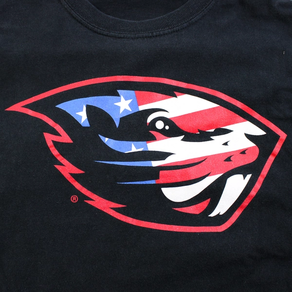 OSU Beavers American Flag Black Graphic T-Shirt Adult Small