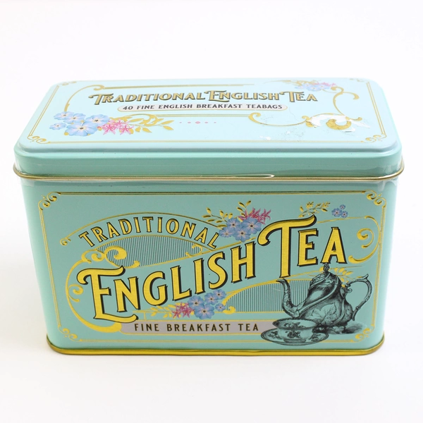 New English Teas 40 English Breakfast Teabags Vintage Victorian Tea Tin