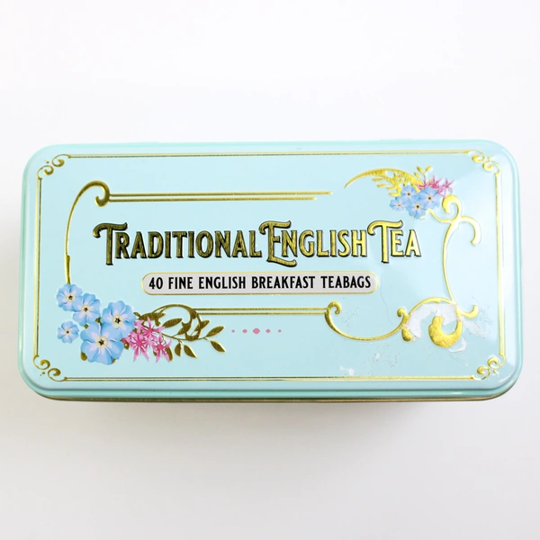 New English Teas 40 English Breakfast Teabags Vintage Victorian Tea Tin