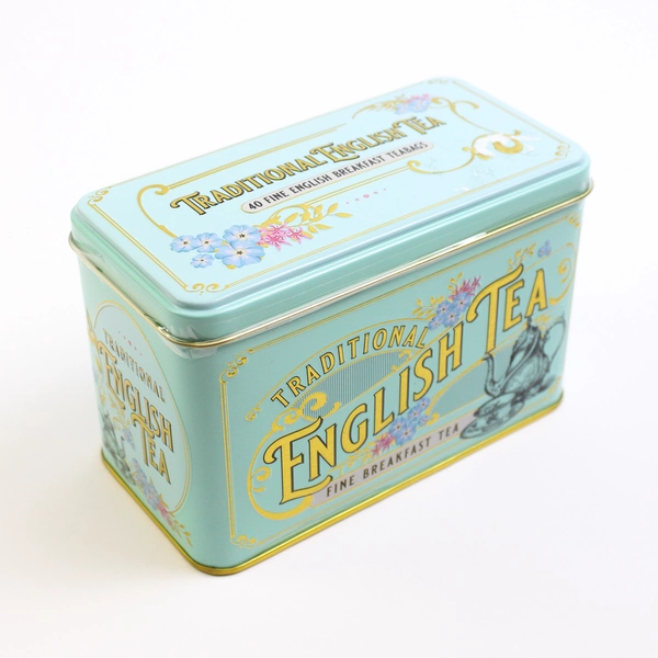 New English Teas 40 English Breakfast Teabags Vintage Victorian Tea Tin