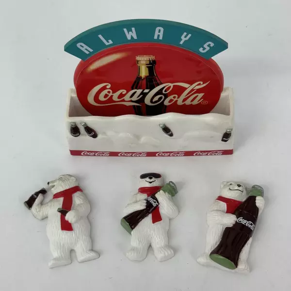 1998 Always Coca Cola Pocket Magnet With 3 Removable Polar Bear Magnets