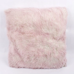 Fuzzy Throw Pillow Pink & White Fur Unbranded 18x18 in.