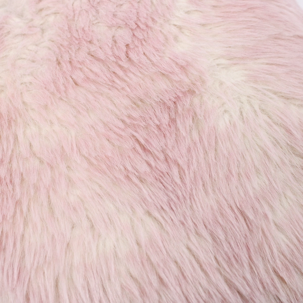 Fuzzy Throw Pillow Pink & White Fur Unbranded 18x18 in.