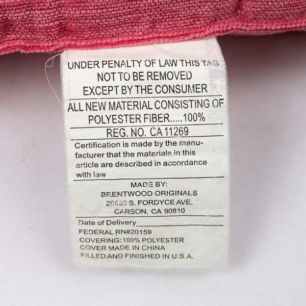 Brentwood Originals Pink Throw Pillow Decorative 18x18in. 