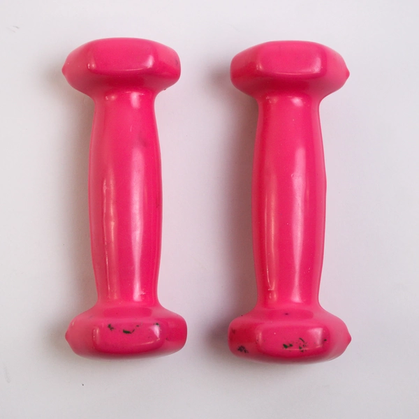 Set of 2 CanDo Pink Vinyl Coated 1 Pound Each Dumbbell Weights