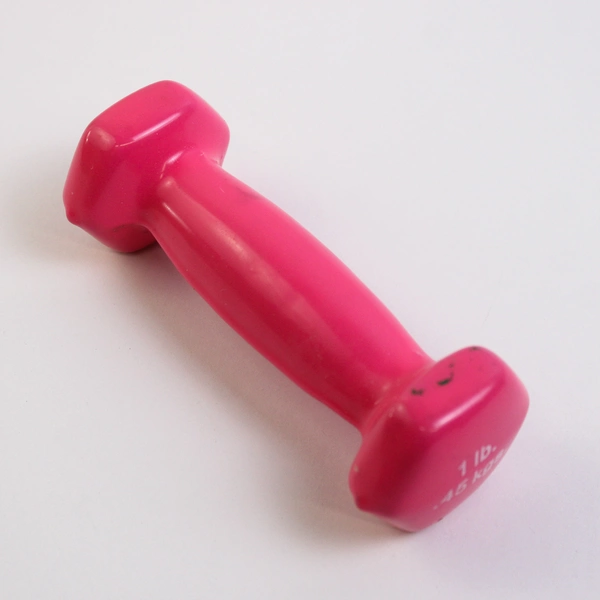 Set of 2 CanDo Pink Vinyl Coated 1 Pound Each Dumbbell Weights