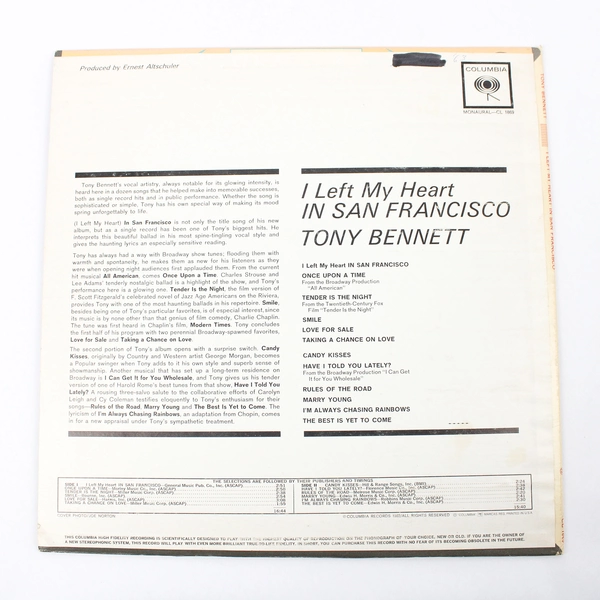 1962 Tony Bennett I Left My Heart In San Francisco LP