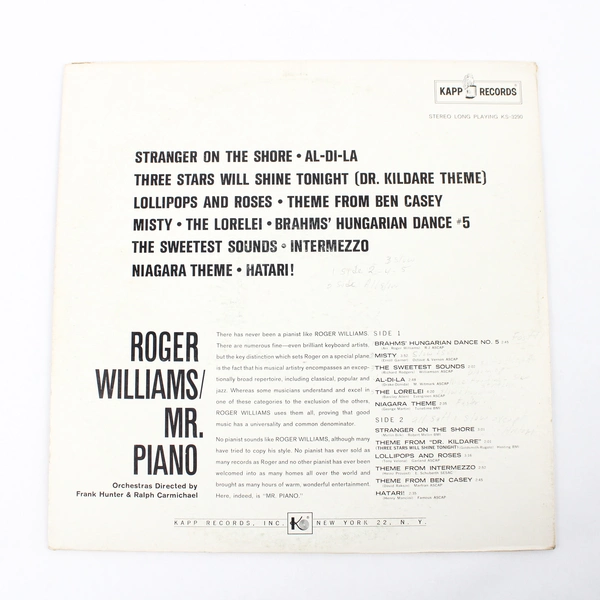 Roger Williams Mr. Piano Kapp Records 1962