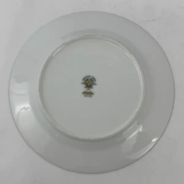 4 Vintage Noritake China Rosepoint Salad Plates 6206 White Platinum Rim Roses
