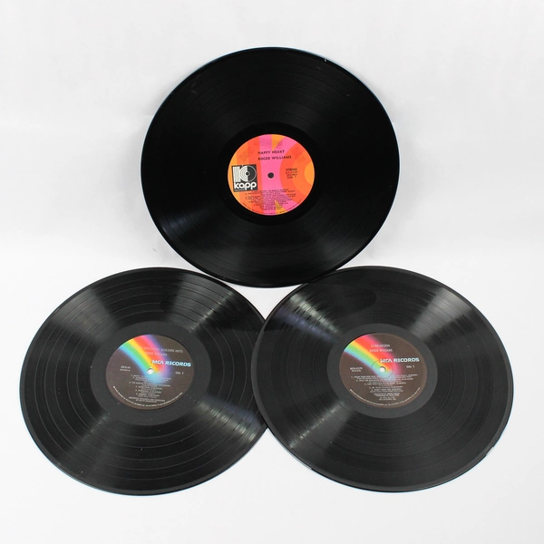 Lot of 3 Roger Williams Vinyl Records Golden Hits Evergreen Happy Heart