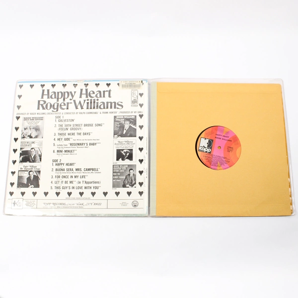 Lot of 3 Roger Williams Vinyl Records Golden Hits Evergreen Happy Heart