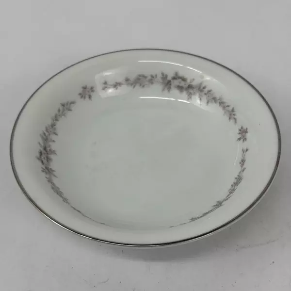 5 Vintage Noritake China Rosepoint Fruit Bowls 6206 White Platinum Rim Roses