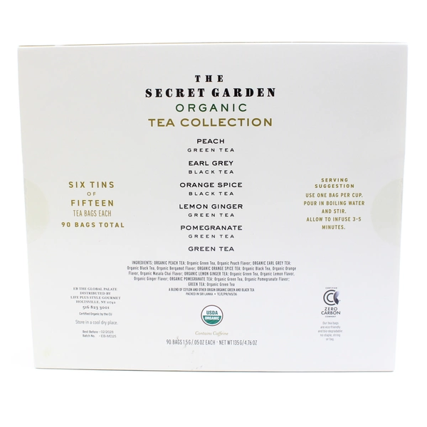 The Secret Garden Organic Tea Collection 9 Flavors 90 Count Teabags