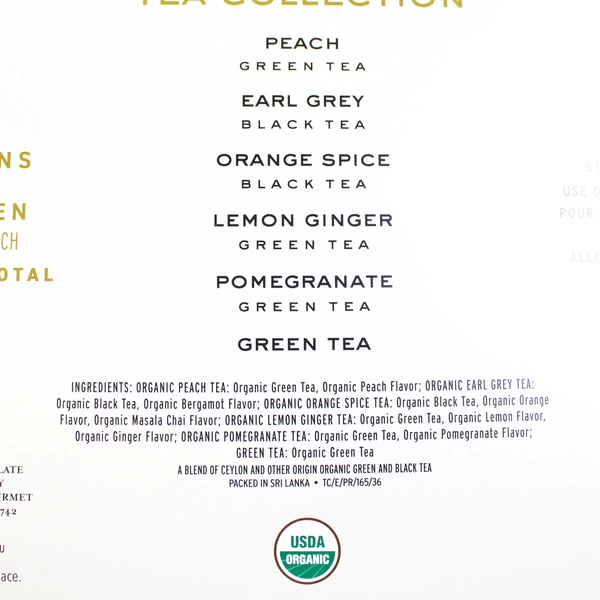 The Secret Garden Organic Tea Collection 9 Flavors 90 Count Teabags