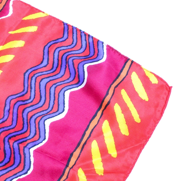 Vintage Echo Women's Red Orange Yellow & Blue Scarf 11.5" x 52"