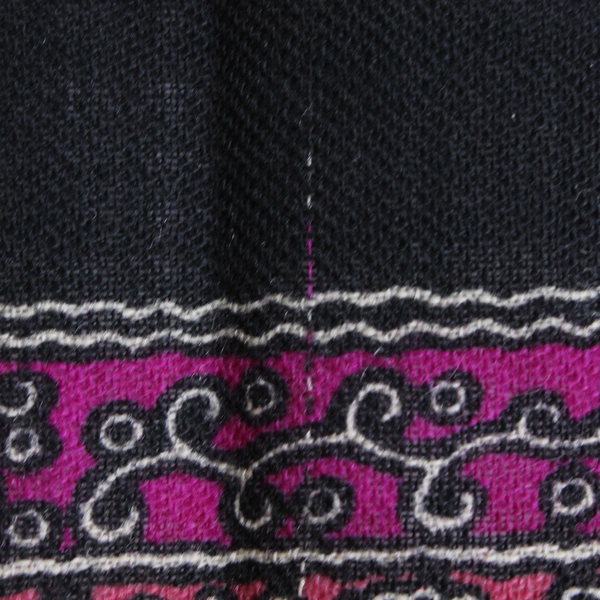 Vintage Nordstrom by Echo Black Red Purple & Green Floral Pattern Wool Scarf