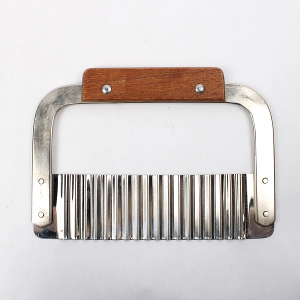 Halco Crinkle Cutter Chopper Stainless Steel Japan Vintage Utensil Wood Handle