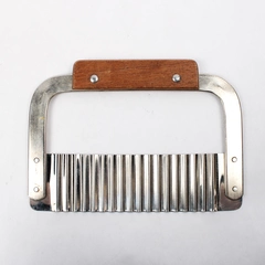 Halco Crinkle Cutter Chopper Stainless Steel Japan Vintage Utensil Wood Handle