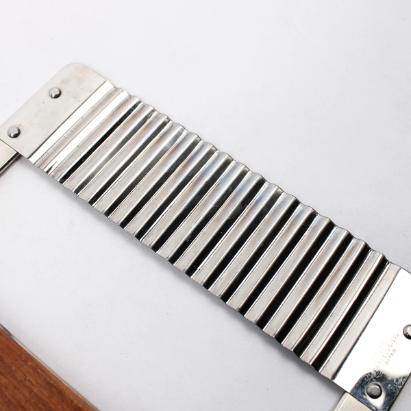 Halco Crinkle Cutter Chopper Stainless Steel Japan Vintage Utensil Wood Handle