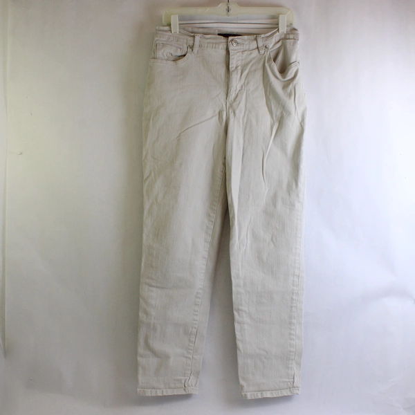 Gloria Vanderbilt Amanda Jeans Women's Size 12 White Bedazzled Pockets