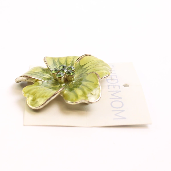 Light Green & Blue Enamel Flower Pin Brooch 70's Vibe Hippie Vintage