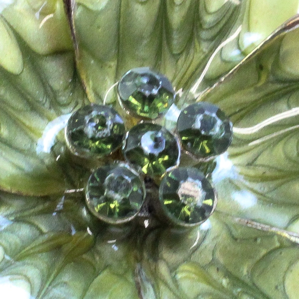 Light Green & Blue Enamel Flower Pin Brooch 70's Vibe Hippie Vintage