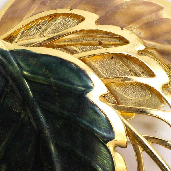 Vintage Gold Tone Leaves Brooch