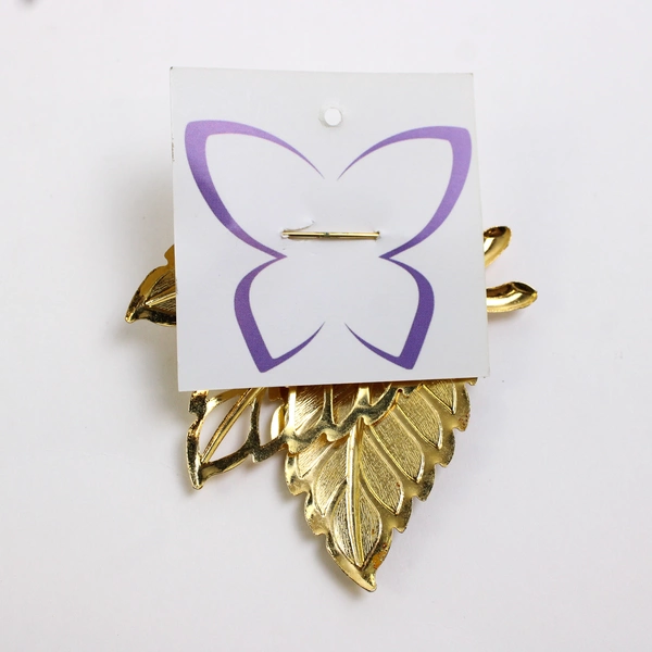 Vintage Gold Tone Leaves Brooch