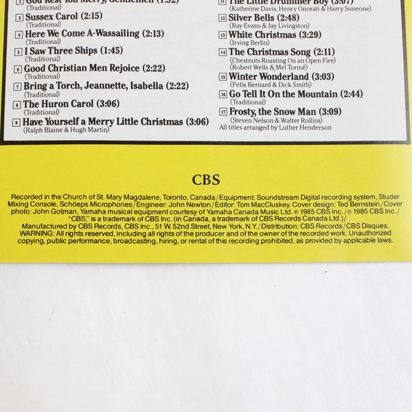 A Canadian Brass Christmas 1985 Holiday Music CD CBS Records