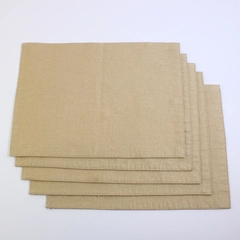 Lot Of 5 Unbranded Solid Khaki Woven Fabric Rectangle Placemats 12.5" x 17.25"