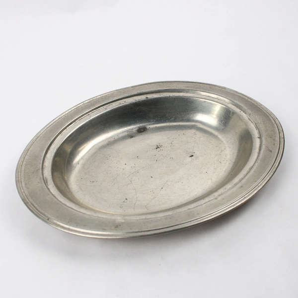 Vintage Silvercraft Oval Pewter Tray 11.5 Inch 2856