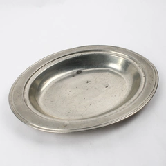 Vintage Silvercraft Oval Pewter Tray 11.5 Inch 2856