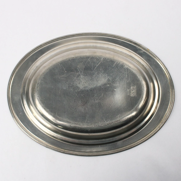 Vintage Silvercraft Oval Pewter Tray 11.5 Inch 2856