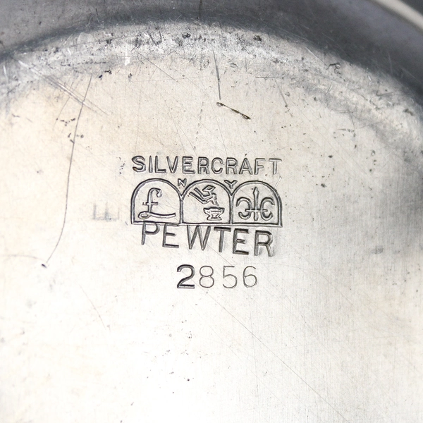 Vintage Silvercraft Oval Pewter Tray 11.5 Inch 2856