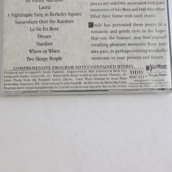 Remember Me by Emile Pandolfi 1992 Music CD From Magic Music