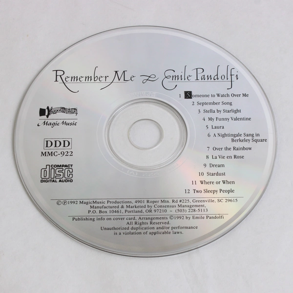Remember Me by Emile Pandolfi 1992 Music CD From Magic Music