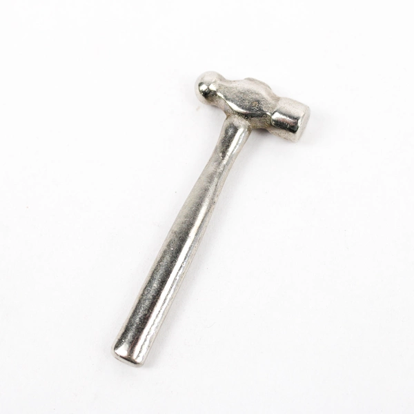 Lot of 3 Miniature Metal Doll House Tools Pipe Wrench Brace and Ball Peen Hammer