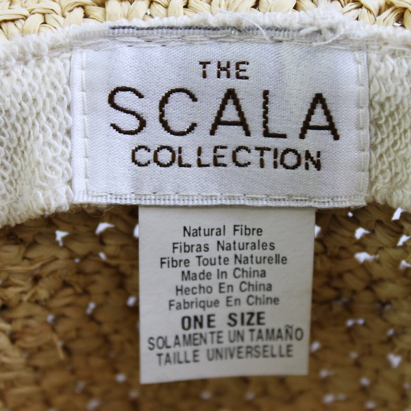 The Scala Collection Woven Faffia Sun Hat 4" Wide Brim One Size